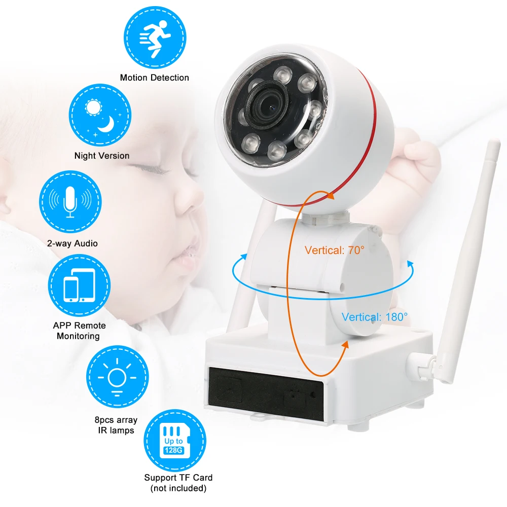 1080P WiFi IP Camera Surveillance Camera Baby Monitor Wireless P2P Onvif IP Camera PTZ WiFi Security Camera Dual WIFI Antennas