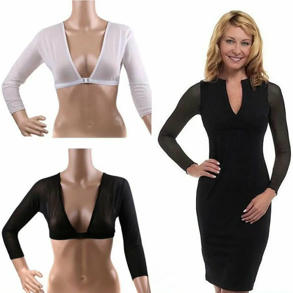 

New Plus Size Seamless Arm Shaper Sleevey Wonders Women Wrap Short Cropped Mesh Seamless Arm Shaper