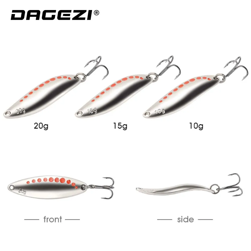 DAGEZI مشغل مخرطة تشكيل الألواح المعدنية الرقيقة بواسطة قرص دائري ملعقة الصيد إغراء الطعوم الثابت الترتر الضوضاء شىء صغير براق مع ريشة خطاف ثلا...
