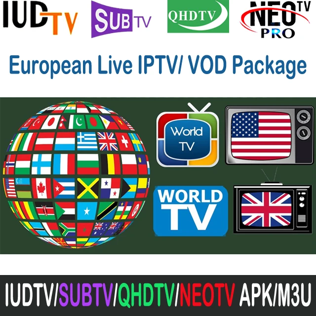 

QHDTV Arabic French 1 Year Subscription IUDTV SUBTV NEOTV PRO H.265 HD Sweden Dutch IPTV Channels For Android TV Box Smart M3U