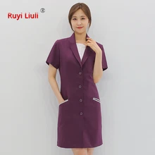 Новинка, модные женские костюмы с коротким рукавом, хирургические платья, одежда для рук, одежда для медсестры, доктор, хлопок, одноцветные, Unitform-Ruyi