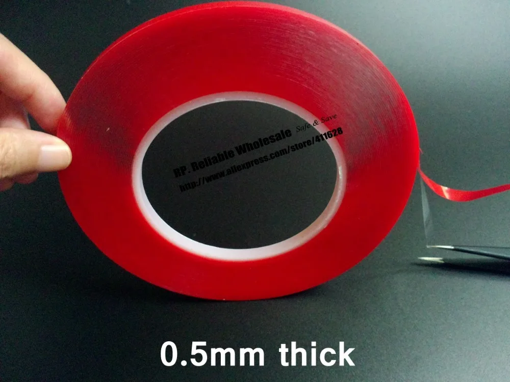 (0.5mm Thick, ) 5mm *15M High Bond Clear Acrylic Gel Adhesive Double