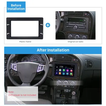 

Harfey Car Stereo 2Din Dashboard Navi Frame Refitting Panel Cover Trim Kit Fascia for 1998+ SAAB 95 DVD GPS Bezel Install Set