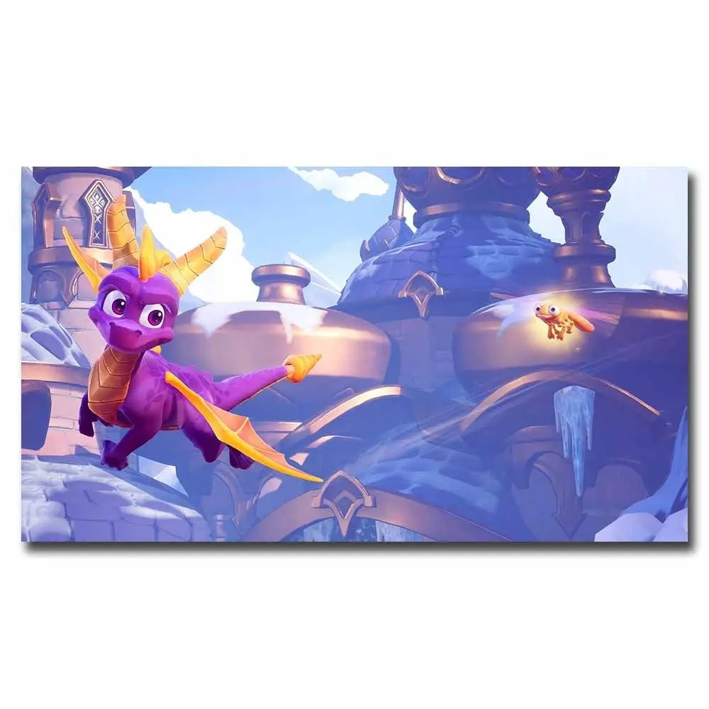 

FX1448 Spyro Reignited Trilogy Video Game Cartoon Series Comic Movie Poster Art Silk Light Canvas Home Room Wall Printing Decor