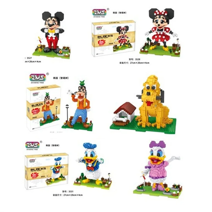 

ZMS Diamond Blocks Cute Minnie Model Small bricks Goofy brinquedos Auction Firgures Juguete Girls Gifts Toys For Children