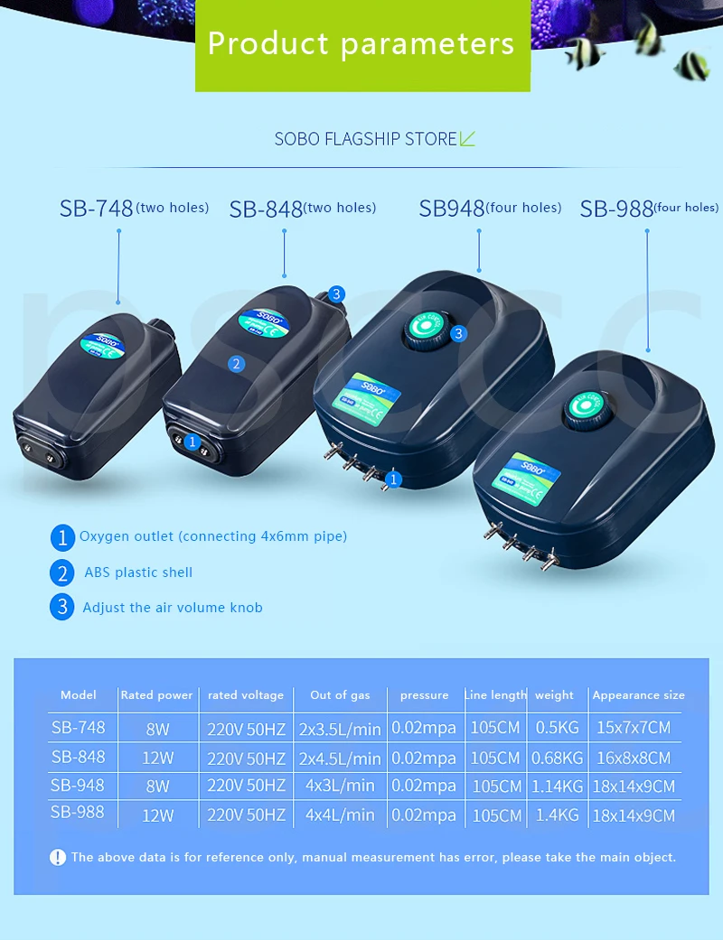 SEBO SB серия аквариумный воздушный насос для аквариума увеличивающий кислородный насос ультра-тихий воздушный компрессор для аквариумных рыб аксессуары