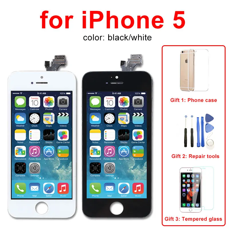 AAA высококачественный ЖК дисплей для iPhone 5 6 7 4S 5s 6s с сенсорным экраном дигитайзер