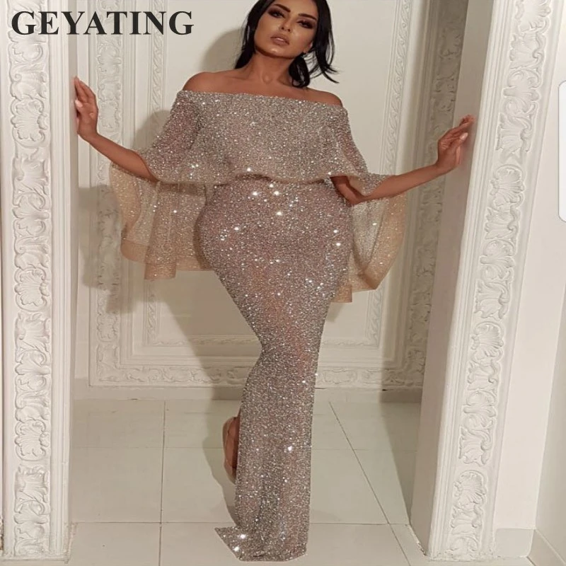 silver dress with cape