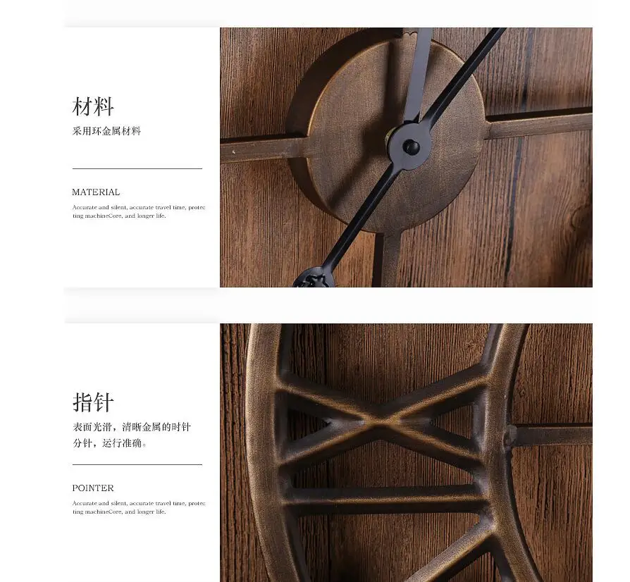 Новые 40 см современные 3D большие ретро черные железные художественные полые Настенные Часы римскими цифрами домашний декор