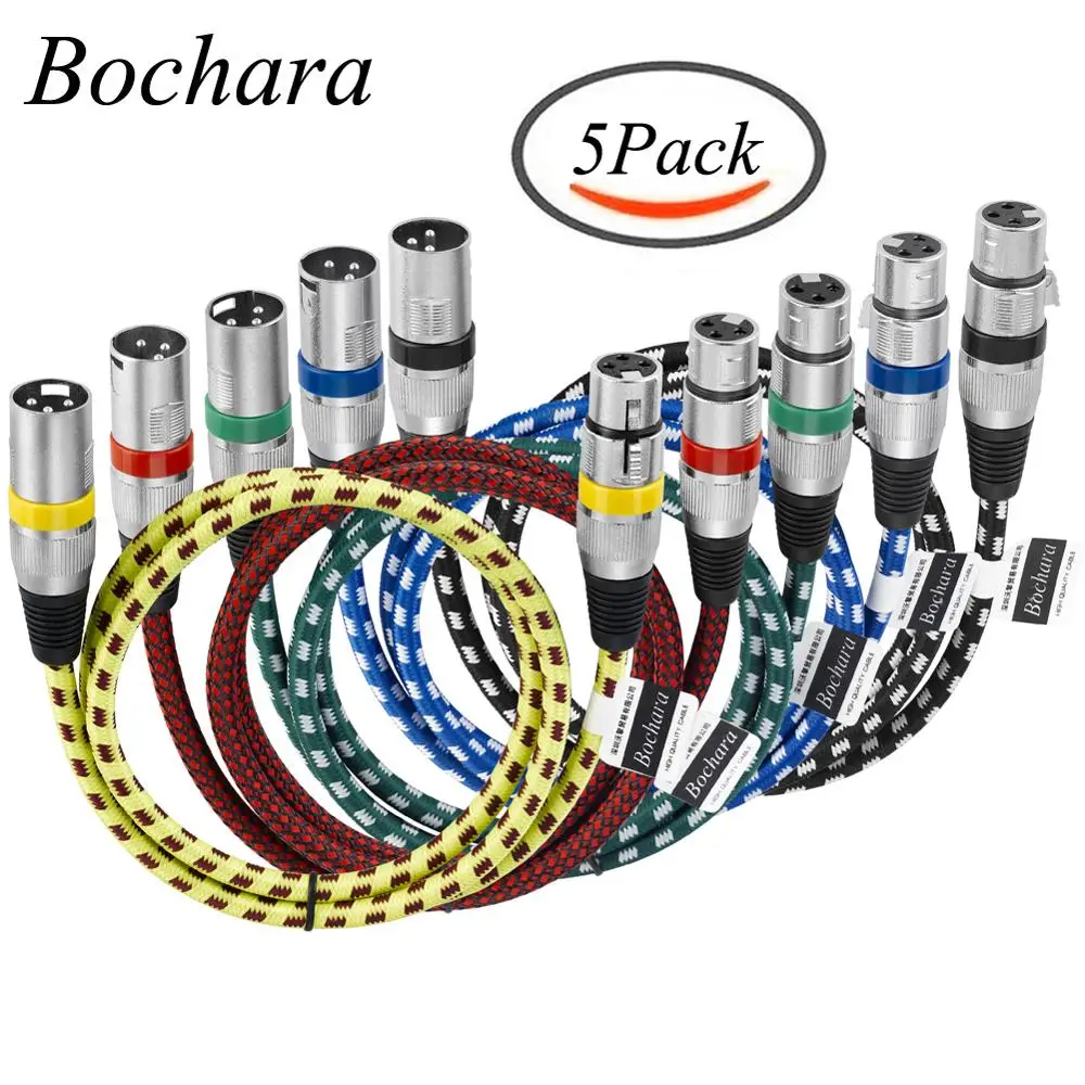 Кабель Bochara XLR с разъемом типа Папа мама 3 контактный разъем из медной фольги OFC +