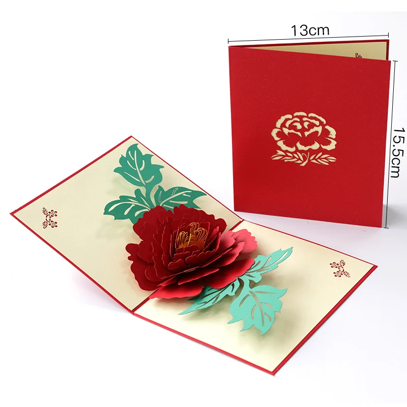 День Святого Валентина поздравительные открытки открытка 3D всплывающие цветы спасибо любовь с днем рождения приглашение индивидуальные подарки свадебная бумага