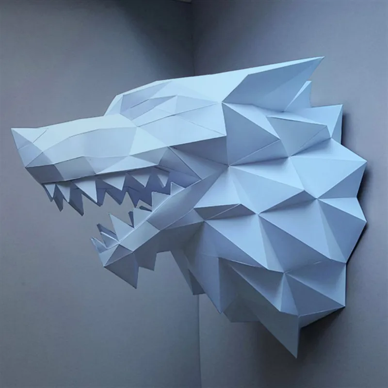 6 цветов Волчья Голова Бумага 3D DIY материал ручной креативный орнамент Вечеринка