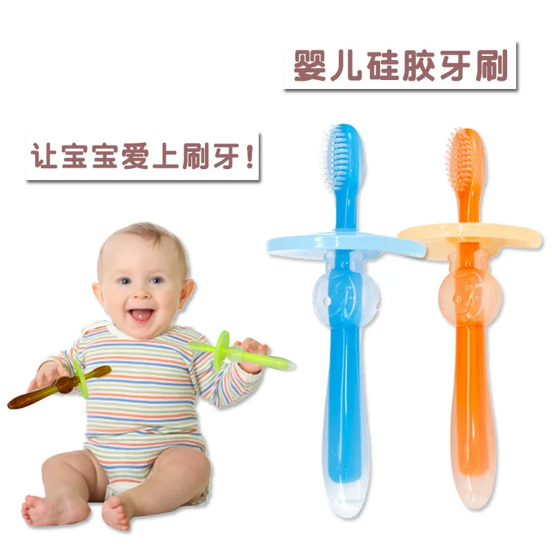 Baby Silicone Toothbrush Kid Teething Teether Children Dental Oral Care Tooth Brush Tool Soft Toothbrush Safe Bendable baby care (2)