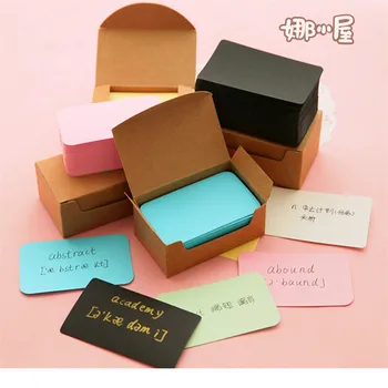 

100Pcs Kraft Paper Card Blank Business Cards Message Memo Party Gift Thank You Cards Label Bookmarks Learning Cards