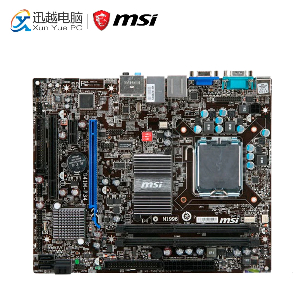 

MSI G41M-P34 Desktop Motherboard G41 Socket LGA 775 DDR3 8G SATA2 USB2.0 Micro-ATX