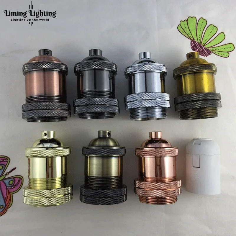 2 круга, винтажная лампа Эдисона, подвесной светильник, E27, винтовой ламповый светильник, алюминиевая розетка, промышленный Ретро фитинг, держатель, приспособление