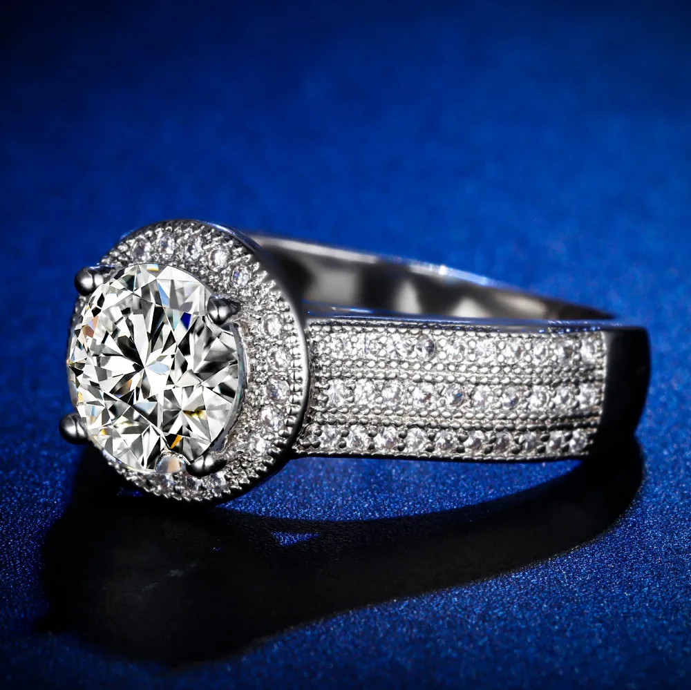 

Original Design Handmade cz unique style round cut Ring Cubic Zirconia Hot Ins sterling silver 925