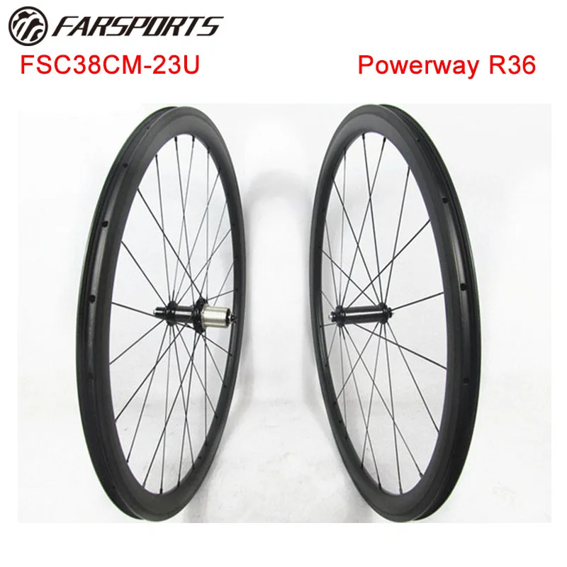 Powerway r36ハブとsapimスポークを備えたfar sports FSC38CM 23Uロードホイール、競争力のある価格で超 ...