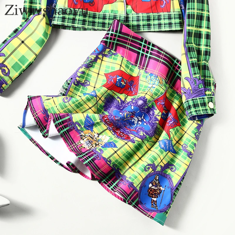 Ziwwshaoyu Европа и США осень модный костюм винтажный однобортный отложной воротник с принтом модный костюм
