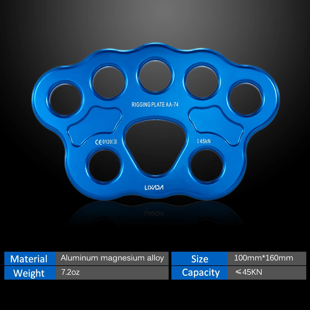 Lixida 8/15 отверстия наружная лапа такелажная пластина 45KN спасательная скалолазание альпинизм якорь точка шестерня-коннектор такелажная пластина