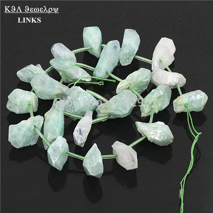

1Strand Clear/Rose/Gold/Purple/Green/Blue Quartz Nugget Stone Beads 15-35mm Titanium Paved Natural Druzy Stone Beads