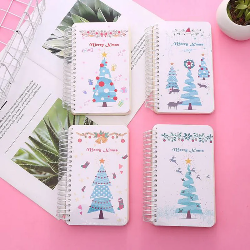 

1 Pcs Merry Christmas Tree Kawaii Cartoon Weekly Planner Coil Notebook Agenda Filofax for Kids Happy New Year Gift Stationery