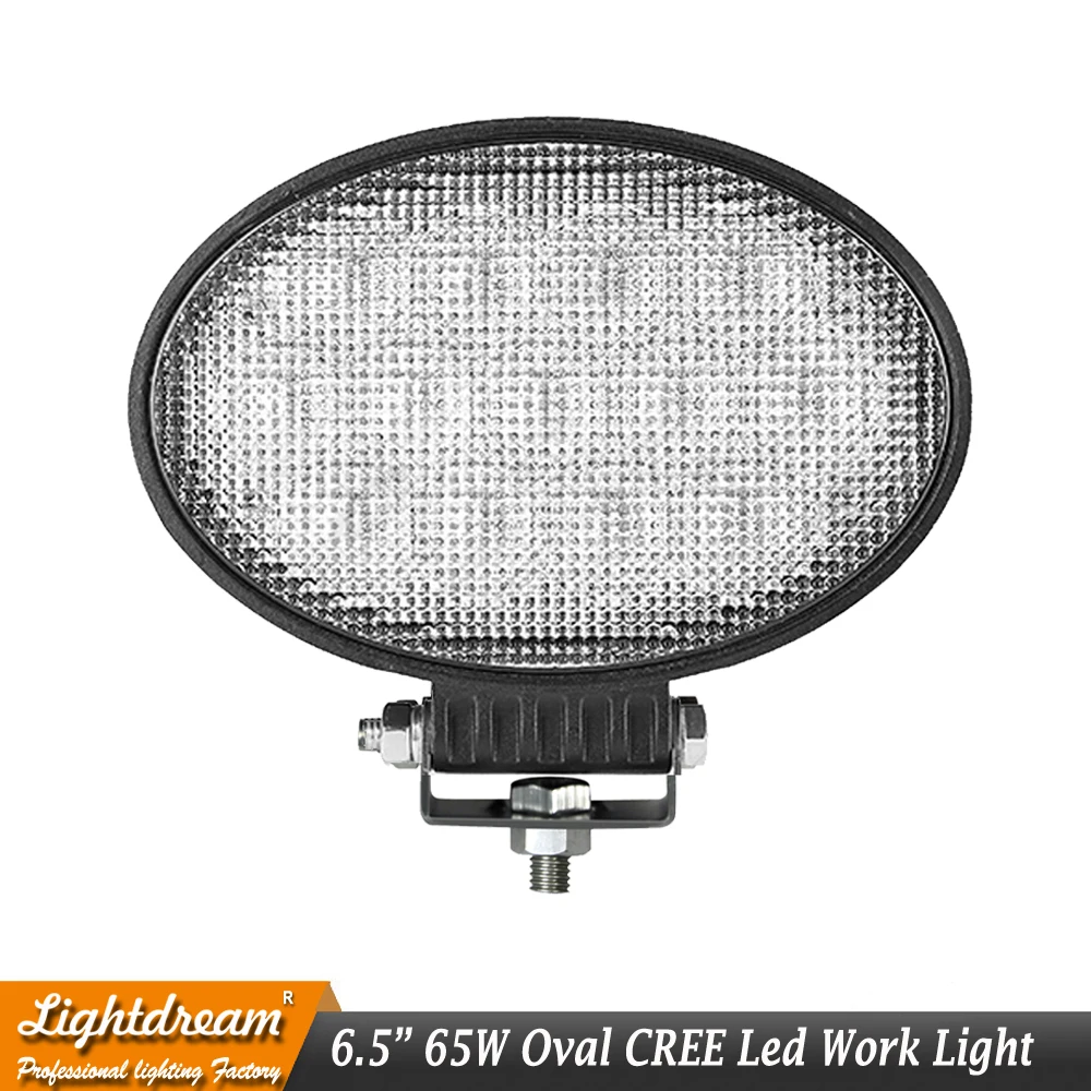 65W 5950lm Oval LED Work Light For Heavy Duty Agricultural Tractors Trucks Boats Head Lamp Fits