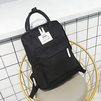 

Korean Style Canvas Backpack For Women Simple Fashion Youth Travel Backpack Leisure School Bag Tote Teen Girl Shoulder Bag 35