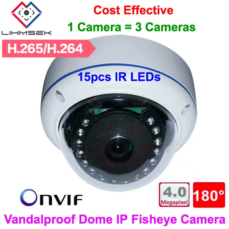 Lihmsek Lm Security Camera H.265 4.0mp 180 Degree Wide Angle Fisheye Lens Indoor Vandalproof