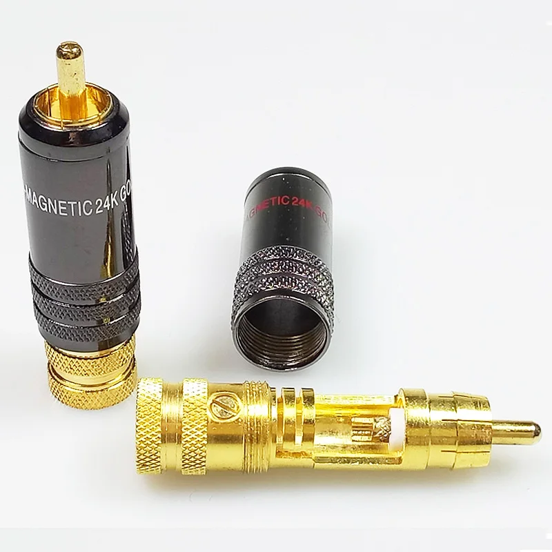 10 шт./лот RCA разъем Немагнитный 24K позолоченный медный штекер Высокое качество