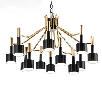 

JW_Iron Country Pendant Light12 Lamps Creative Minimalist Loft Industrial Cafe Bar Restaurant Studio Suspension Luxury Droplight