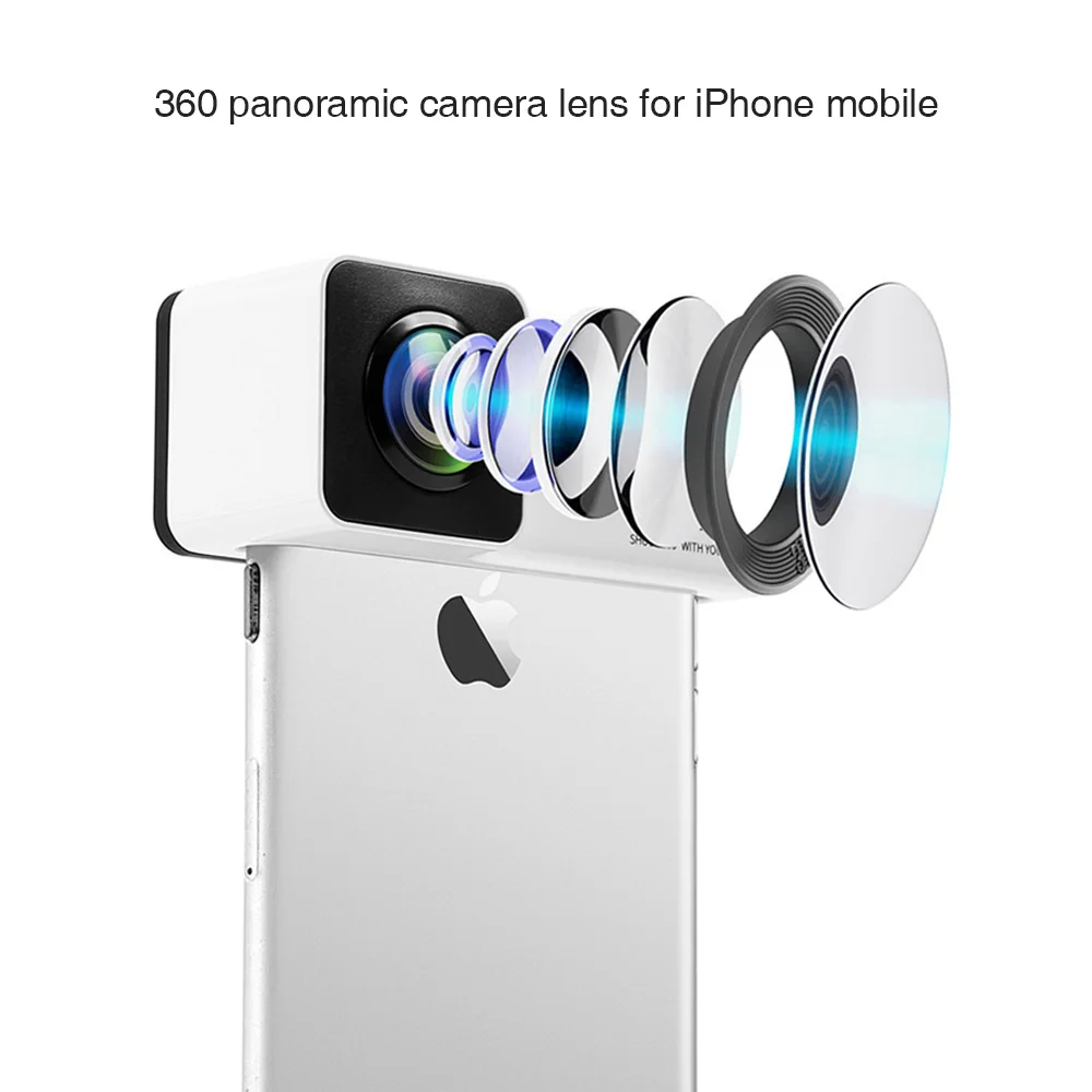 ET 360 градусов панорамный объектив камеры телефона для iPhone X 8 7 6 Plus портативный телефон Двойная камера Объективы Наборы Профессиональный телефон объектив