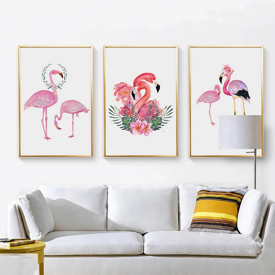 Modern-Fashion-Posters-Canvas-Painting-Nordic-Style-Pink-Flamingos-Animal-Flower-Pictures-Wall-Living-Room-Decoration (1)