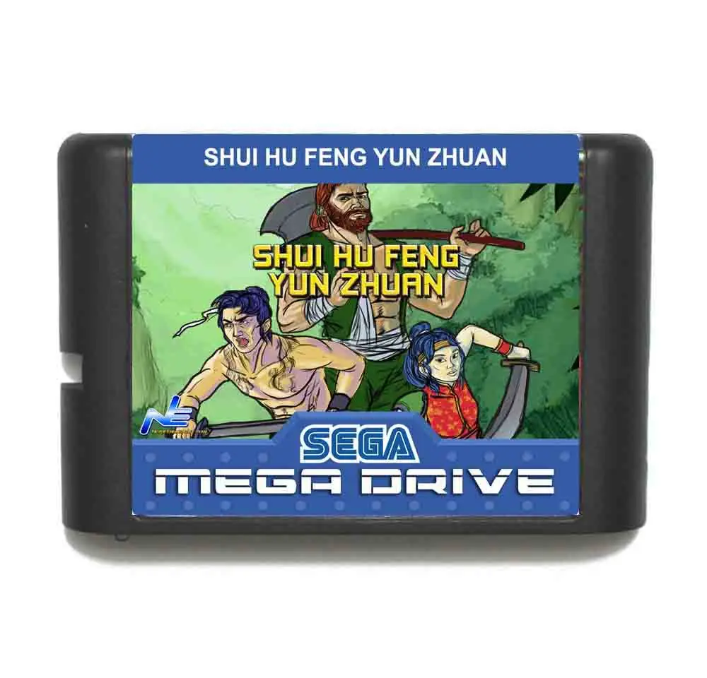Shui Hu Feng (Лея фенг) Юн Чжуань 16 бит MD карточная игра с коробку для Sega Megadrive/Genesis|shui hu|16