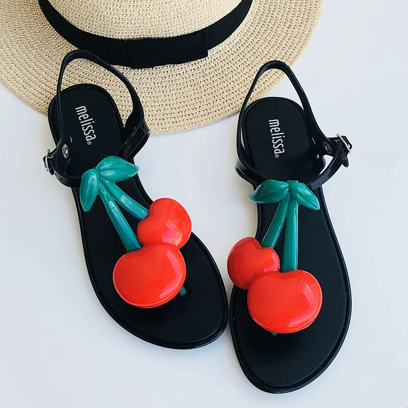 

Melissa Brand Cherry 2019 New Women Flat Sandals Melissa Shoes For Women Jelly Sandals Female Jelly Shoes Adulto Mulher