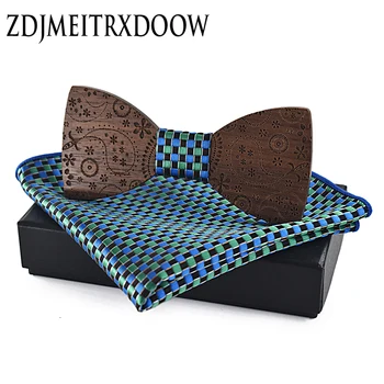 

Mens Bowtie Classic Paisley Wooden Bow tie Business Wedding Shirts Polyester Bowknot Bow Ties for Men Cravats Accessories Sets