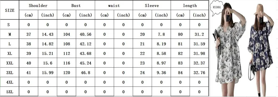 MSSNNG Vestidos милое Новое цветочное шифоновое платье свободного кроя женская одежда корейская весна лето плюс большой размер 4xl