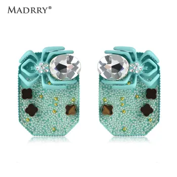 

Madrry Exaggerated Spider Shape Stud Earrings For Women Girls Full Small Beads Brincos Ear Piercing Bijuterias Pendientes Bijoux