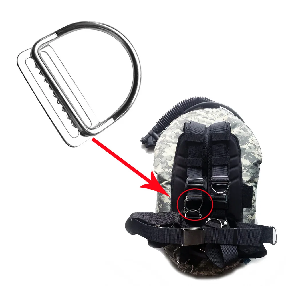 50mm SCUBA Diving D Ring Rite Diving bing Keeper Clip Harness BCD