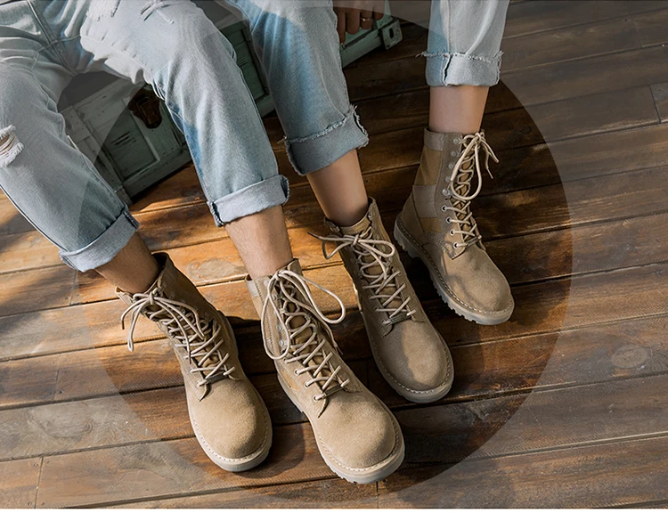 Misalwa/Обувь для влюбленных пар; размеры 34-44; мужские повседневные ботинки; женские модные рабочие ботинки; высокие парусиновые ботинки из коровьей замши на платформе
