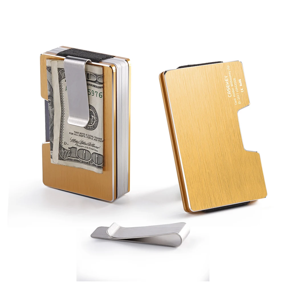 

Casekey High Qualiy Metal Gold Money Clip Wallet for Men with Rfid Blocking