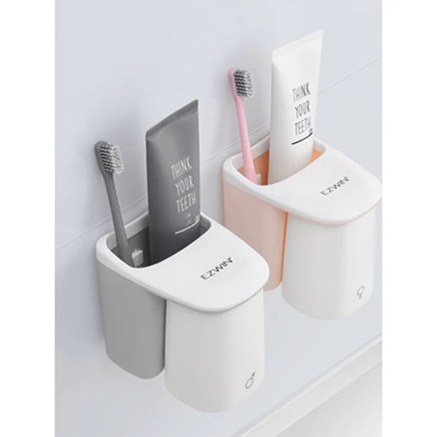 Harga LF71002 Sederhana Magnetosuction Obat Kumur Cangkir untuk Sikat Cangkir Sikat Gigi untuk Pasangan Tumbler Toothbrusp Piala Kamar Mandi Gelas