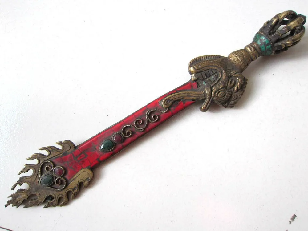 

29 cm */ China's Tibetan Buddhism Taoism multiplier cloisonne copper exorcism