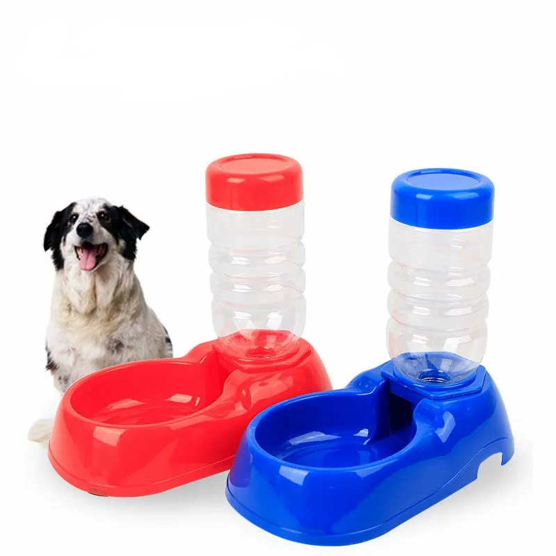 

New Pet Cat Dog Bowl for Food Automatic 500mL Bottle Water Bottle Drinking Dispenser Feeder Fountain Bowl slow feeder Stand Mat