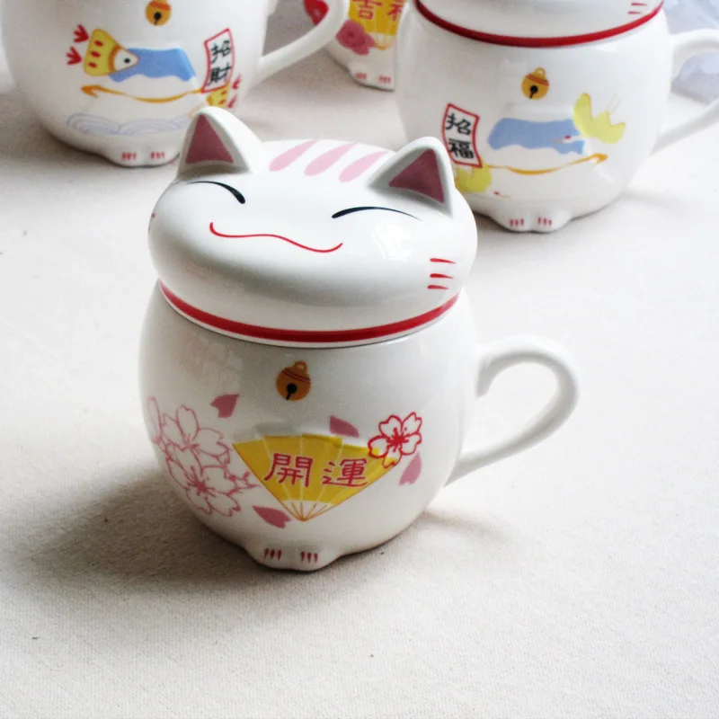 Lucky cats животные керамические кофейные чашки чая, прекрасный Maneki Neko чашки, креативный подарок чашка для воды