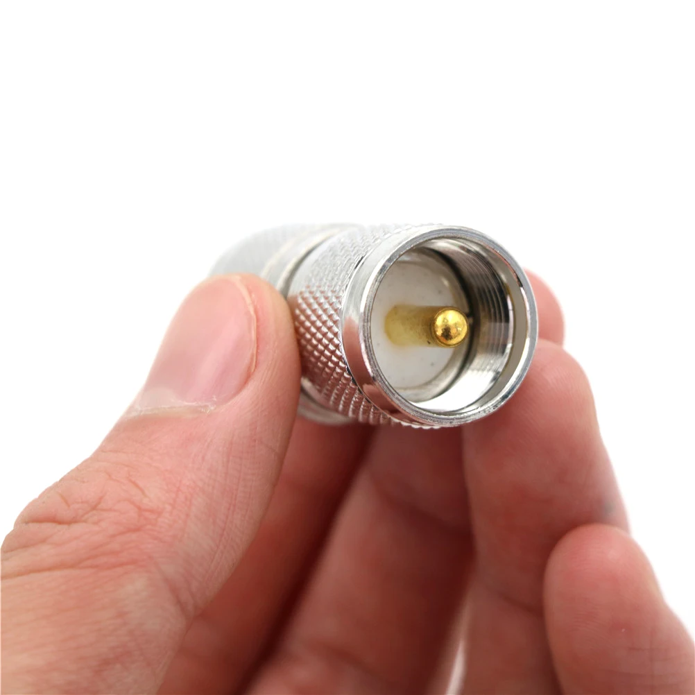 Серебряный UHF PL259 штекер к PL 259 RF коаксиальный разъем адаптера двойной прямой