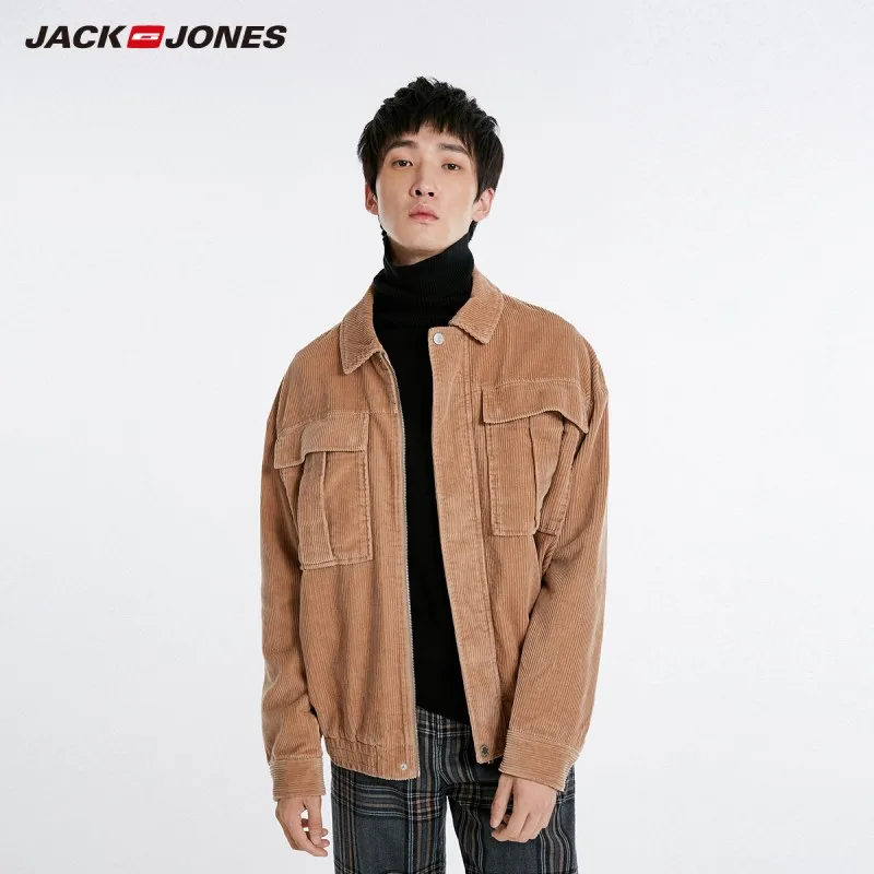 Мужская Вельветовая куртка JackJones, с отворотом, на осень, 218321563 Мужская Вельветовая куртка JackJones, с отворотом, на осень, 218321563