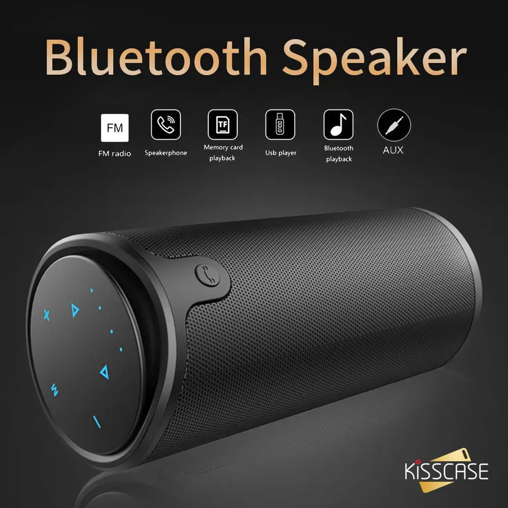 

KISSCASE Bluetooth music speaker 3D Hi-fi stereo music Hands-free calling Touch control speaker Portable Wireless Speaker Sound