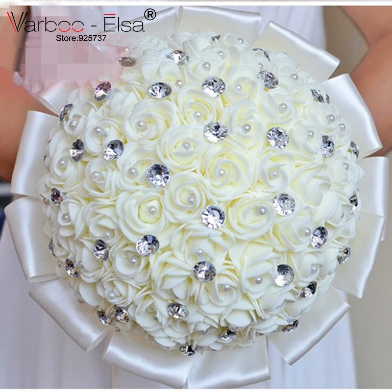 Fleurs bouquet Mariage красивая роза Свадебный букет Свадебный Кристалл невесты Букет Свадебные цветы Свадебные букеты