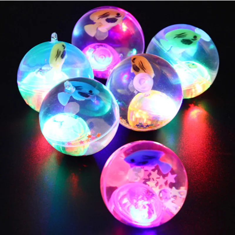 

5.5cm Flashing Luminous Ball LED Light Anti stress Toys Kids Outdoor Rubber Bouncing Ball Toys for Children Glowing Novelty Gift